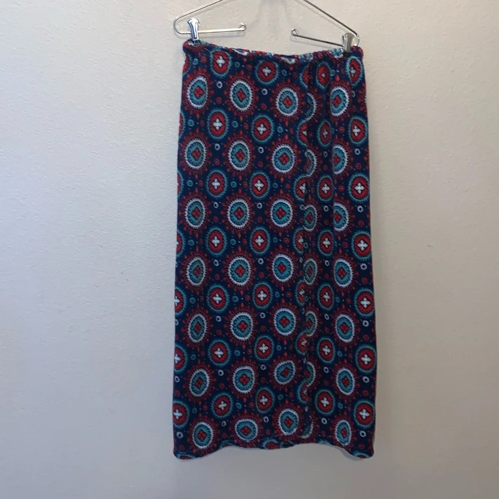 Blue Star Blue Patterned Plush towel wrap
